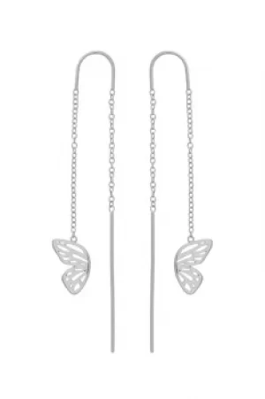 Image of Ladies Olivia Burton Silver Plated Butterfly Wing Chain Earrings OBJ16EBE03