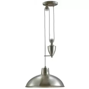 Image of Pendant lamp Wellington Nickel satin 1 bulb 112cm