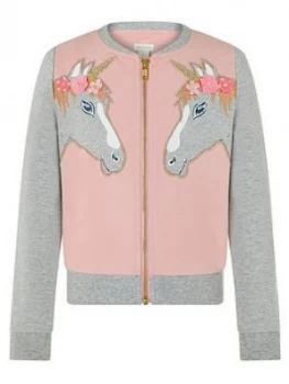 Image of Monsoon Girls Tara Unicorn Bomber - Pink
