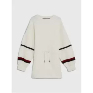 Image of Tommy Hilfiger Global Stripe Sweat Dress - White