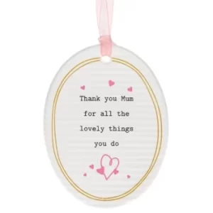 Image of Thoughtful Words Mother's Day Oval Plaque Thanks Mum