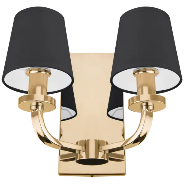 Image of New York 2 Light Wall Lamp With Shade Gold, E14