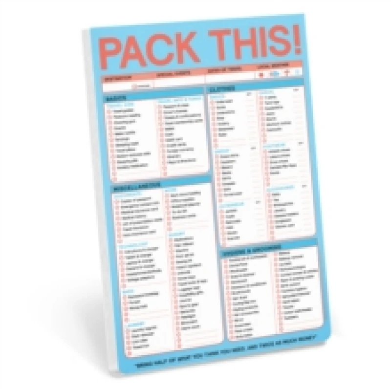 Image of Knock Knock Pack This (Refresh) Classic Pad (Pastel Edition) Other printed item