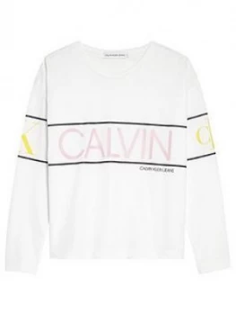 Image of Calvin Klein Jeans Girls Long Sleeve Logo T-Shirt