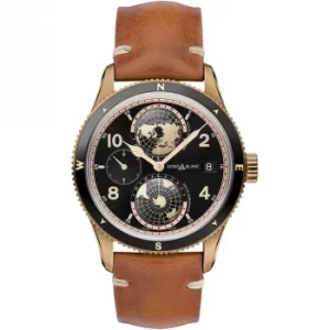 Image of Mens Mont Blanc 1858 Geosphere World Timer Bronze Limited Edition Automatic Watch