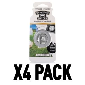 Image of Clean Cotton (Pack Of 4) Yankee Candle Smart Scent Vent Clip