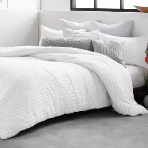 Image of DKNY Clipped Squared Single Duvet Cover, White