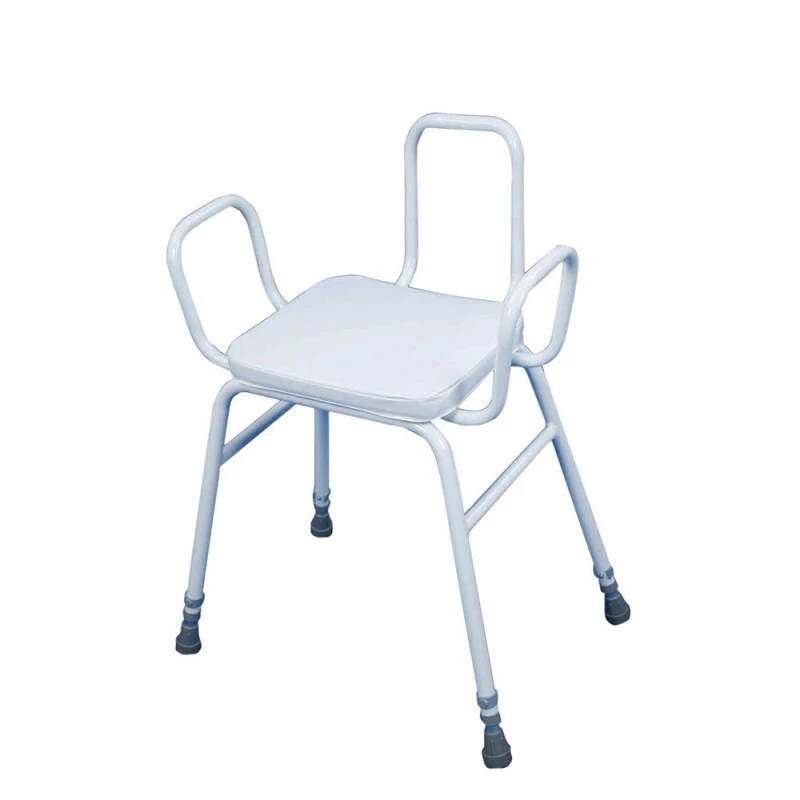 Image of Loops Perching Stool with Arms and Backrest - 760 915mm Height Padded Easy Clean Seat Multi