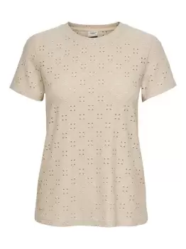 Image of ONLY Detailed Short Sleeved Top Women Grey