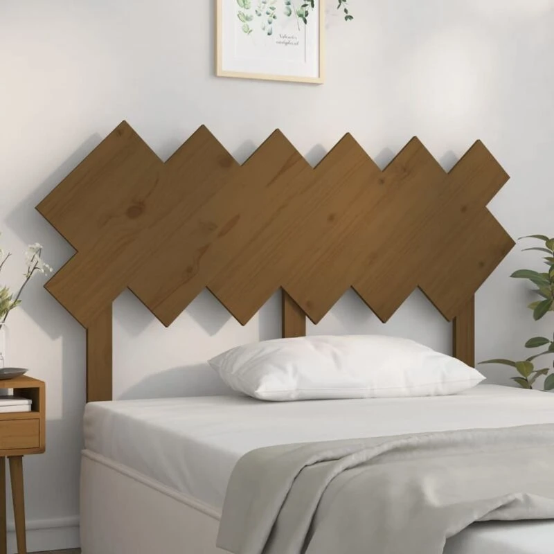 Image of Vidaxl Bed Headboard Honey Brown 132X3X81cm Solid Wood Pine, Brown 819218