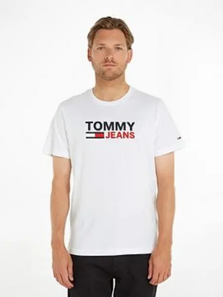 Image of Tommy Jeans Reg Corporate Logo T-Shirt - White