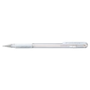 Image of Original Pentel Hybrid Gel Grip Pen 0.8mm Tip 0.4mm Line White Ref K118L LW Pack of 12