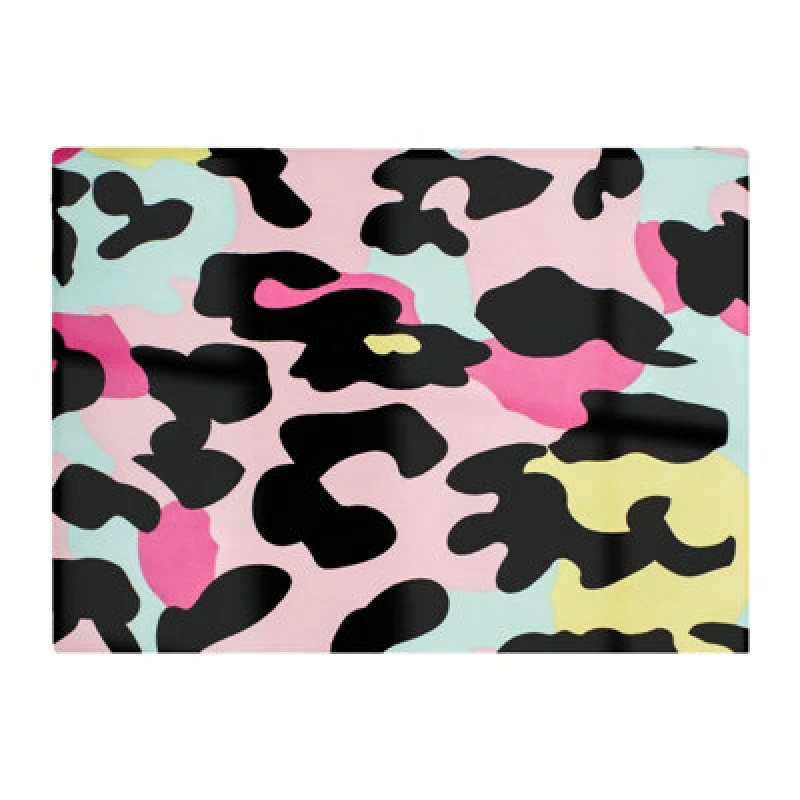 Image of Warren Reed Designer Colourful Leopard Print Glass Chopping Board