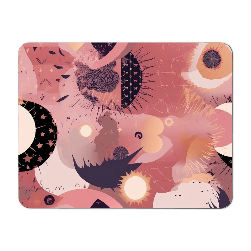 Image of Warren Reed - Designer Pink Green Fan Palms Kitchen Splashback Size: 900mm x 650mm Pink Unisex 900mm x 650mm