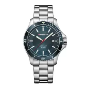 Image of Wenger Seaforce Quartz Blue Dial Stainless Steel Bracelet Strap Mens Watch 01.0641.129