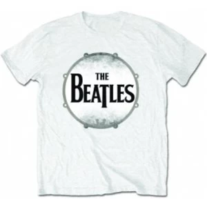 Image of The Beatles Drumskin White T Shirt: Large