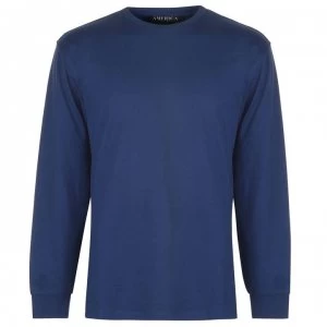 Image of PERRY ELLIS Perry Logo Long Sleeve T Shirt - Blue