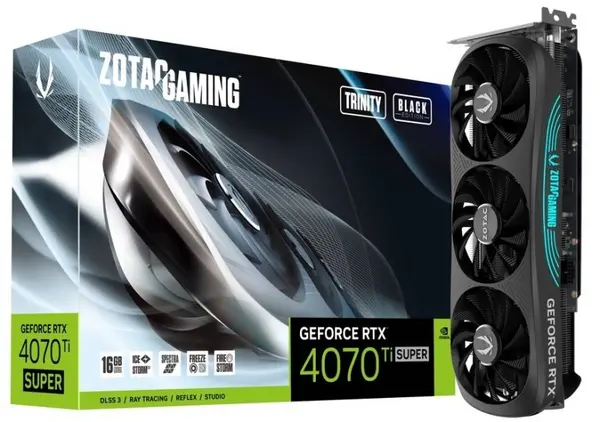 Image of ZOTAC GeForce RTX 4070 Ti SUPER 16GB Trinity Black Edition Graphics Card