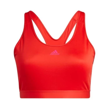 Image of adidas Believe This Bra (Plus Size) Womens - Vivid Red / Team Real Magenta