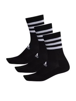 Image of Adidas 3-stripe Cushion Crew 3 Pack - Black Size M Men