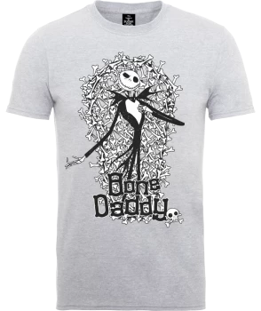 Image of Disney The Nightmare Before Christmas Jack Skellington Bone Daddy Grey T-Shirt - XS - Grey