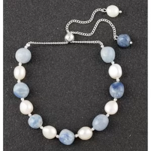 Image of Freshwater Pearl Lapis Lazulli SP Friendship Bracelet