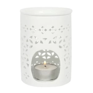 Image of White Matte Cut Out Oil Burner