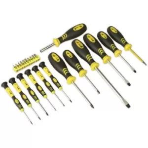 Image of S0598 Soft Grip Screwdriver & Bit Set 23pc - Sealey