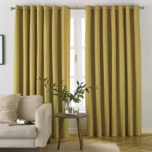 Image of Furn Moon Eyelet Curtains (90in x 72in) (Ochre Yellow)
