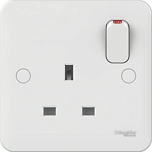 Image of Lisse 1 Gang 13A Switched Socket - White