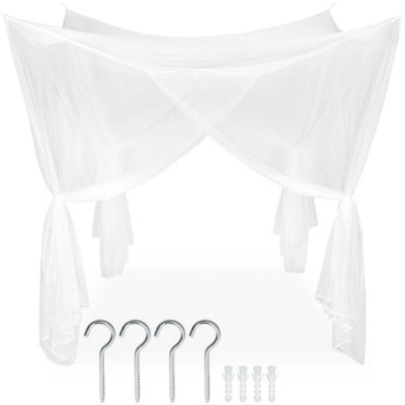 Image of Tectake Mosquito Net - For Single And Double Beds, Good Air Circulation, Fine Mesh - White