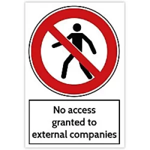 Image of Trodat Health and Safety Sign No access granted to external employees Aluminium 20 x 30 cm