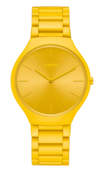 Image of Rado True Thinline Les Couleurs Le Corbusier Sunshine yellow 4320W Unisex watch - Water-resistant 3 bar (30 m), High-tech ceramic, other