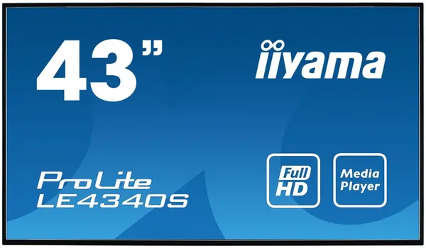 Image of iiyama LE4340S-B3 Signage Display Digital signage flat panel 109.2cm (43") LED 350 cd/m Full HD Black 16/7