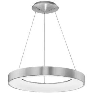 Image of Merano - Bancroft 60cm Integrated LED Pendant Ceiling Light Brushed Silver Aluminium LED 50W 3250Lm 3000K
