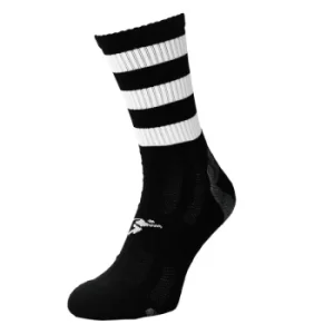 Image of Precision Pro Hooped GAA Mid Socks Junior Black/White UK Size J8-J11
