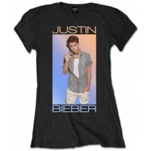 Image of Justin Bieber Colorfade Ladies Black T Shirt: Large