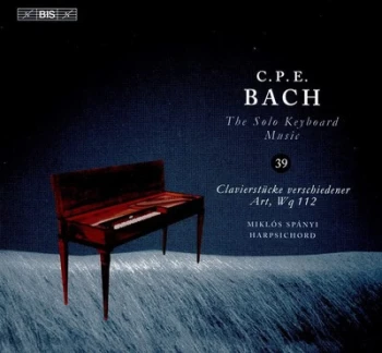 Image of CPE Bach The Solo Keyboard Music - Volume 39 by Carl Philipp Emanuel Bach CD Album