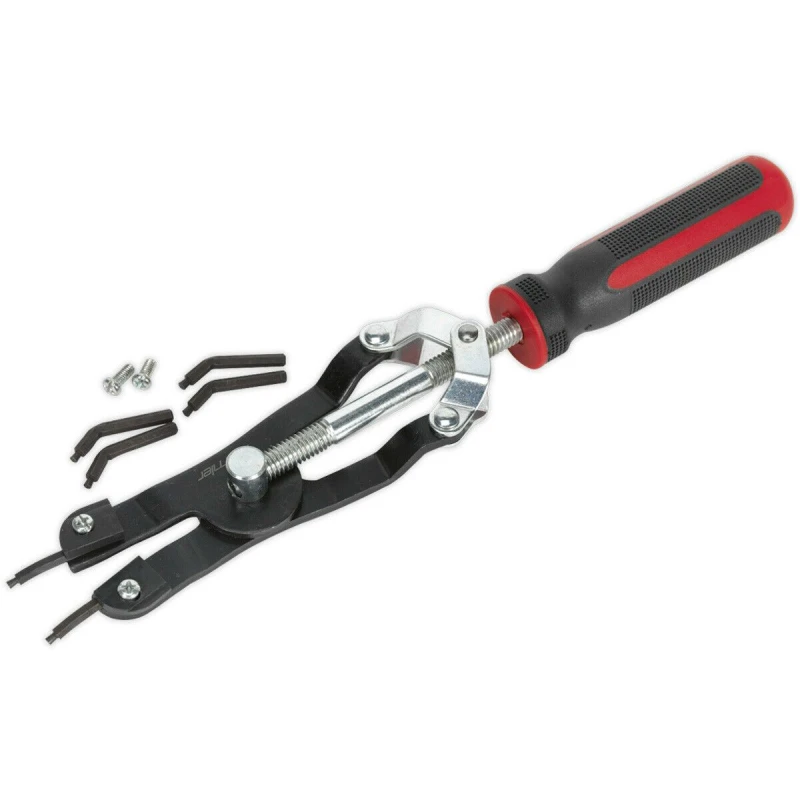 Image of Loops Heavy Duty Internal External Circlip Pliers - Interchangeable Tips Screw Action Multi
