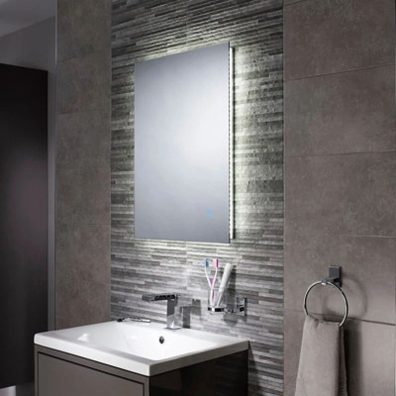 Image of Sensio Serenity Rectangular Wall-Mounted Bathroom Illuminated Contemporary Bathroom Mirror (H)70Cm (W)50Cm