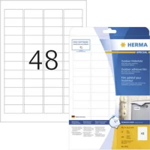 Image of Herma 9531 Labels 45.7 x 21.2mm PE film White 480 pc(s) Permanent All-purpose labels, Weatherproof labels