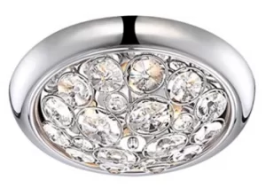 Image of Altro IP44 12W LED K5 Crystal Flush Ceiling Light