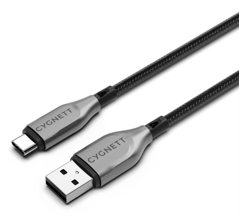 Image of Cygnett Cygnett CY4681PCUSA USB cable USB 2.0 1m USB A USB C Black, Silver CY4681PCUSA