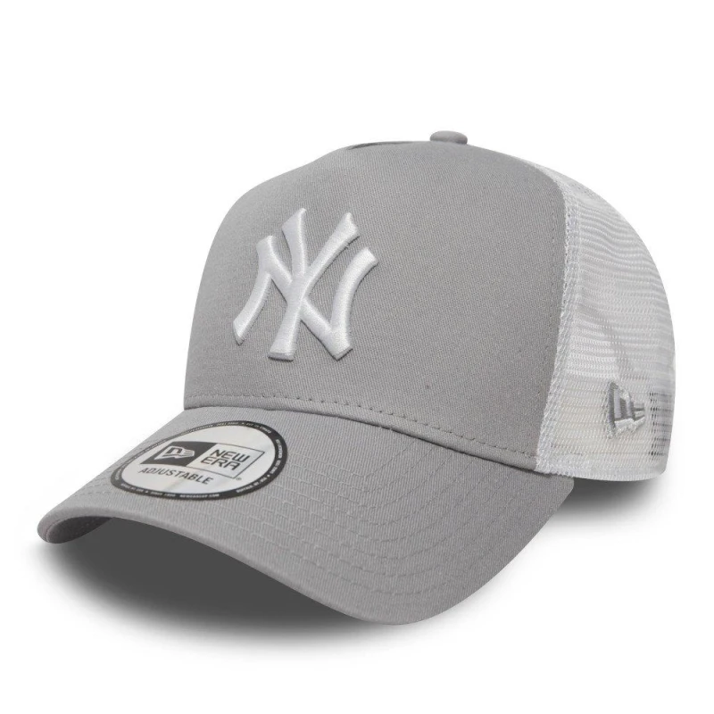 Image of New Era A-Frame Adjustable Trucker Cap NY Grey/White unisex One Size