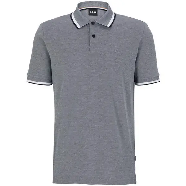 Image of Boss Parlay Pique Polo Shirt - Blue S