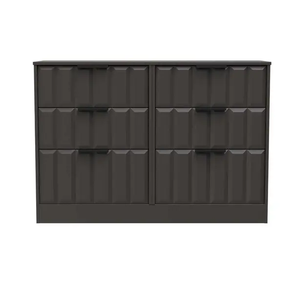 Image of Welcome Furniture Ready Assembled New York 6 Drawer Midi Chest In Graphite NYC015GBGB