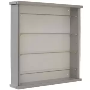 Image of Techstyle Wood Wall Display Cabinet With 4 Adjustable Glass Shelves Grey