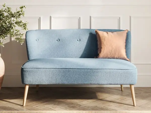 Image of LPD Beau Cornflower Blue Fabric 2 Seater Sofa
