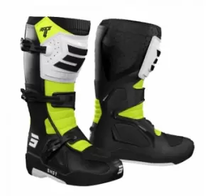 Image of SHOT Boots Race 4 Black White Neon Yellow 45