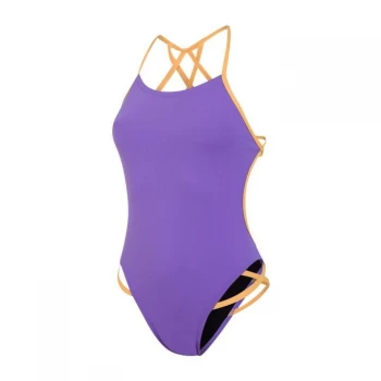 Image of Speedo Tieback Swimsuit Ladies - Violet/Mango
